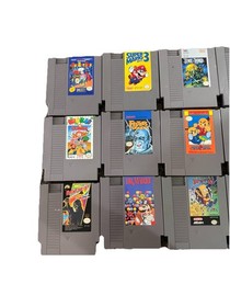 Vintage Nintendo NES Game Lot Mario Batman Simpsons TMNT + Game Genie Authentic
