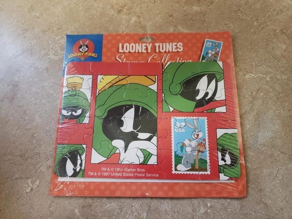 Marvin The Martian Vintage Puzzle Postcard 1997 Looney Tunes Stamp Collection