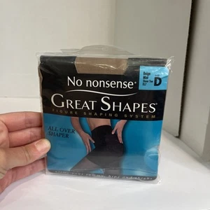 No Nonsense Great Shapes Pantyhose Size D Beige Mist Sheer Toe Shaper NEW - Picture 1 of 4