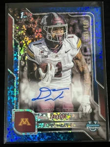 2025 Bowman University Chrome Darius Taylor Minnesota Rookie Blue Auto /150 - Picture 1 of 2