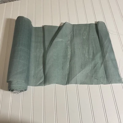 Raw SILK  Light GREEN FABRIC 5 Yards x 14 Inches Wide or 180 Inches x 14 Wide - Image 1 of 4