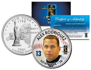 Alex Rodriquez Colorized New York State Quarter Coin BUY 1 GET 1 FREE - Picture 1 of 1