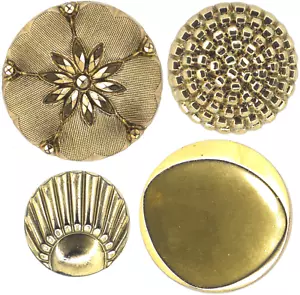 C1920-40s Vintage MCM Glass Gold Luster Seashell Flower Starburst Button LOT - Picture 1 of 9