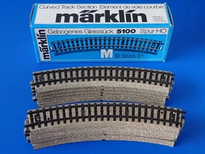 MARKLIN H0 - 5100 - 10x CURVED RAILS - M Track /// BOX - EXC - Picture 1 of 2