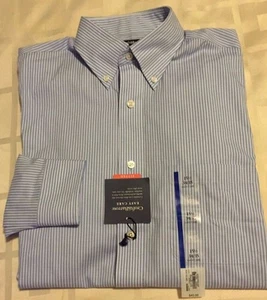 Camisa con botones Croft & Barrow para hombre a rayas fácil de cuidar manga larga 151/2 NUEVA - Imagen 1 de 9
