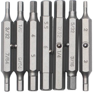 Megapro Hex Screwdriver Replacement Bit Set SAE 3/32" - 1/4" Metric 3-6mm 151HX - Picture 1 of 3