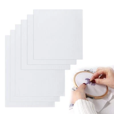 6 Pièces Tissus pour le Point de Croix Tissus Aida Toile Broderie 11 CT Blanc... - Photo 1/4