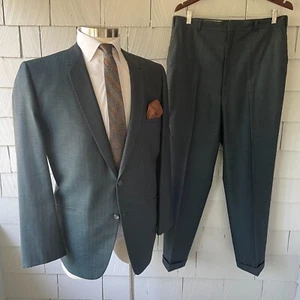 60s Vintage Montclair Blue Black Changeable Mens Swanky Rat Pack 2pcSuit Size 42 - Picture 1 of 14