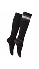 Hue Women's 2 Pack Of Black Casual Blocked Fair Isle Knee Socks, One Size