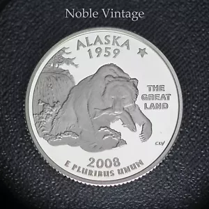 2008 S Silver Proof Alaska State Quarter - From a Proof Set - 90% Silver - Picture 1 of 2