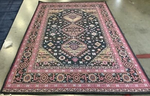 NAVY / PINK 5'-0" x 8'-0" Back Stain Rug, Reduced Price 1172676436 CLV114N-5 - Picture 1 of 4
