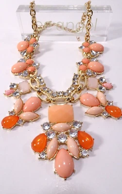 Lee by Lee Angel Mujer Geo Cabujón Capri Piedra Babero Collar Nuevo con Etiquetas 100 Melocotón Foto 1 de 4