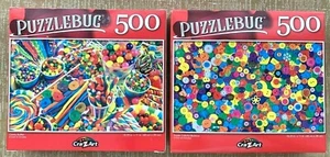 Puzzlebug Cra-Z-Art Jigsaw Puzzles 500 Piece, Colorful Buttons & Candy-Set of 2 - Picture 1 of 4