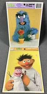 (2) 1983 Golden Sesame Street Puzzle Lot Ernie Barber & Herry Monster Flower - Picture 1 of 5