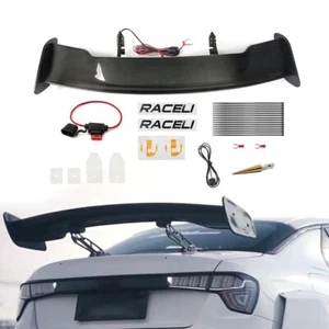 56” Rear Trunk Spoiler Electric Real Carbon Fiber Racing Tail Wing GT Style - Picture 1 of 16