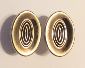 Swank Cuff Links Brass Gold Tone Oval Mid Century  - Picture 1 of 4
