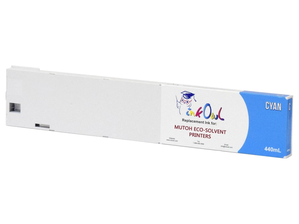 440ml InkOwl CYAN Compatible Cartridge for Mutoh ValueJet Eco-Ultra Printers - Image 1 of 1