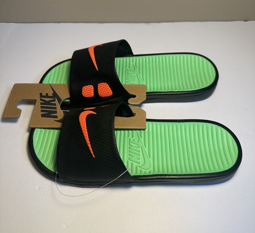 Sandali Nike Benassi Solarsoft Uomo Taglia 11 Slides Nero Neo Lime 576427 063