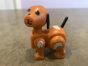 Vintage Fisher Price Little People Figure Brown Dog White Spots Puppy Farm - Picture 1 of 5