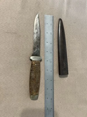 Rare WW2 H Boker  & Co 400 Trench Knife Original Scabbard Case Pig Sticker WWII - Image 1 of 4