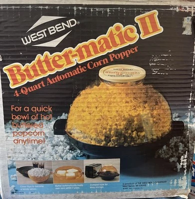 VTG West Bend Butter-Matic II Automatic Corn Popper: 82204, 4 Quart - Circa 1983 - Изображение 1 из 4