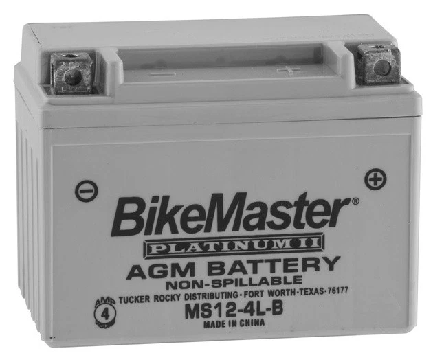 BikeMaster AGM Platinum II Battery #MS12-4L-B for Aprilia/Suzuki RS 250/SP200 Foto 1 de 1