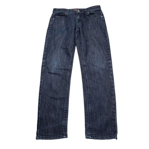 Guess Pants Boys 12 Blue Straight Button Zip 5 Pocket Logo Dark Wash Denim Jeans - Picture 1 of 20