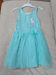 The Children's Place Girls Casual Dress Iced Mint M 8 Party Birthday Wedding - Picture 1 of 5