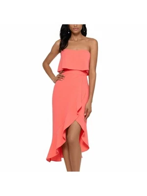 Vestido midi de cóctel alto sin mangas coralino XSCAPE para mujer 6 Foto 1 de 3