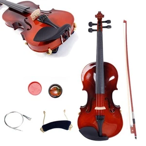 Glarry 1/8 Size Basswood Natural Acoustic Violin Fiddle with Case Bow Rosin Set - Picture 1 of 7