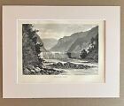 Antique 1874 Wood Engraving &quot;Breakwater, Ramapo &quot; NJ  in  11x14 Frame-Ready Mat