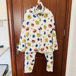 Sesame Street Anime Plush Pajamas Casual Long Sleeve Winter Nightwear Cute - Picture 1 of 7