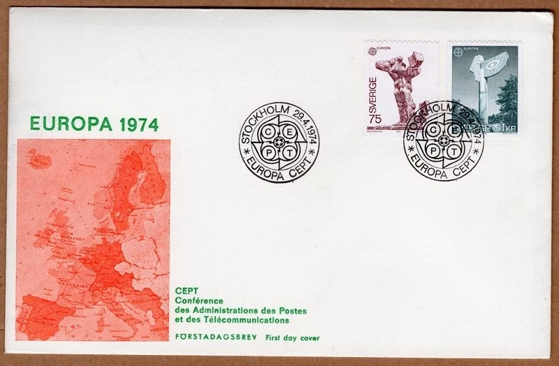 Sweden 1974 europa cept - architecture fdc - Image 1 of 1