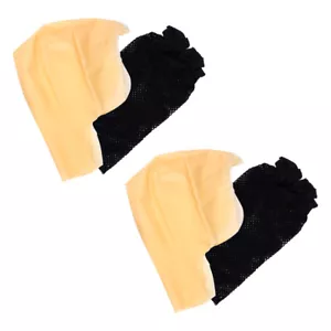 4 Pcs Bald Scalp Hood Makeup Latex Cap Hat Costume Accessories Miss - Picture 1 of 12