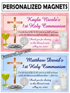 12 PRIMERA 1ª SANTA COMUNIÓN IMANES FAVORES ~ Eucaristía y velas - Imagen 1 de 2
