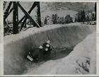 1935 Press Photo Hanns Kilian taking the Waxenstein Curve on Garmisch Course