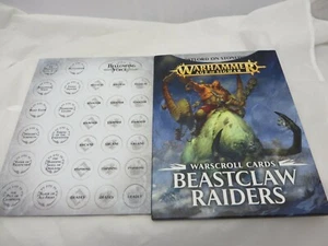 Tarjetas Age of Sigmar Beastclaw Raiders Warscroll Warhammer Fantasy Ogro Kingdoms - Imagen 1 de 2