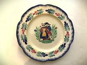 French Hand-Painted Faience Quimper Design Plate by Pornic, Brittany - Picture 1 of 4