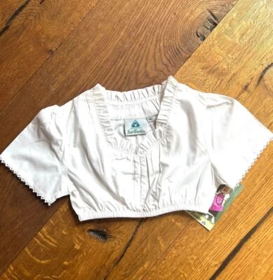 TURI LANDHAUS KIDSTRACHT Isar Trachten Bluse Dirndlbluse weiß Jugendbluse Gr. 116-176