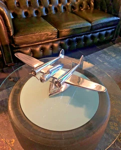"NEU" Flugzeugmodell Fokker Dixieland, TOP Deko-Objekt, Aluminium poliert, - Bild 1 von 12