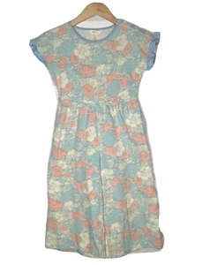 Matilda Jane Girl Sz 8 Short Sleeve Shoulder Buttons Blue Floral Jumpsuit Romper - Picture 1 of 9