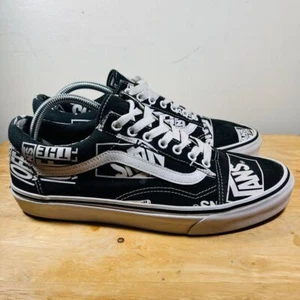 Vans Old Skool All Over Print Hombres Talla 10.5 Zapatos Negros Clásicos Tenis de Skate - Imagen 1 de 10