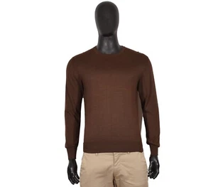 1500$ Men's Brioni Pullover Sweater 50IT 40US/UK M Brown Cashmere & Silk Zilli - Picture 1 of 8