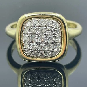 Designer Diamond Signet Style 14k Yellow Gold Ring - Picture 1 of 5