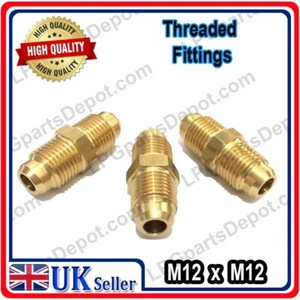 M12 x M12 metal LATÓN conector roscado unión reductor acoplamiento - Imagen 1 de 3