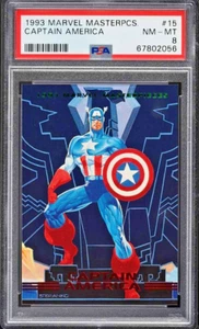 1993 Skybox Marvel Masterpieces Captain America #15 PSA 8 NM-MT - Picture 1 of 2