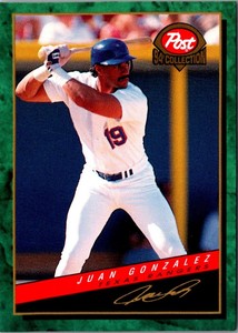 1994 Post Cereal Juan Gonzalez #3 Texas Rangers