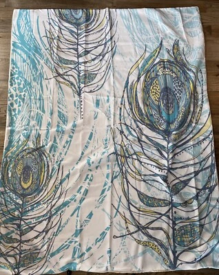 Deny Designs 孔雀羽毛 Rachael Taylor 蓝色和黄色双被套 — 第 1/4 张图片