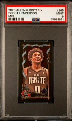 2023 Topps Allen & Ginter X MINI Scoot Henderson Rookie Card #265 PSA 9 MT RC - Image 1 of 2