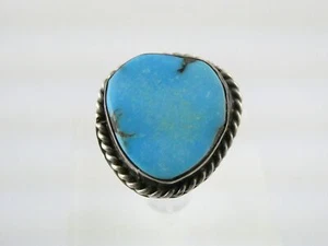 Anillo turquesa de plata esterlina del suroeste 5,7 gramos talla 6 cabujón de forma libre - Imagen 1 de 10